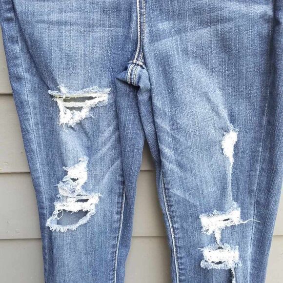 American Eagle Distressed Curvy Super Hi Rise Jeggings size 4 - Picture 9 of 12